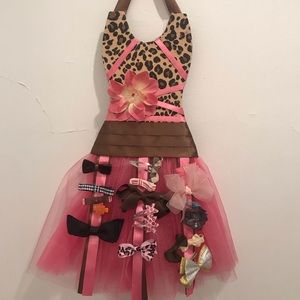 Pink and Brown Girls Barrette Holder